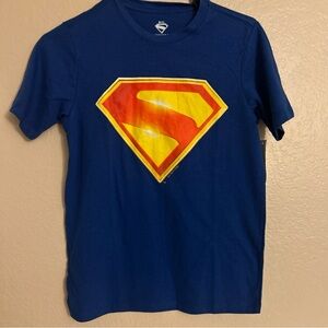 DC Comics Boys Short Sleeve Superman Logo Graphic T-Shirt-Royal-large 10-12!-NWT
